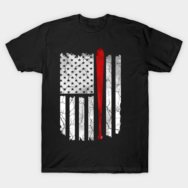 Baseball American Flag T-Shirt T-Shirt by missalona